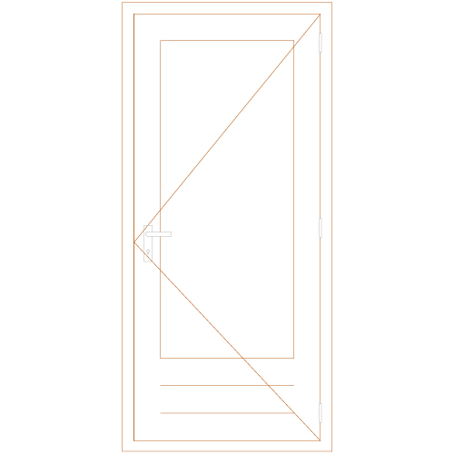 Deur met glasopening en lage borstwering