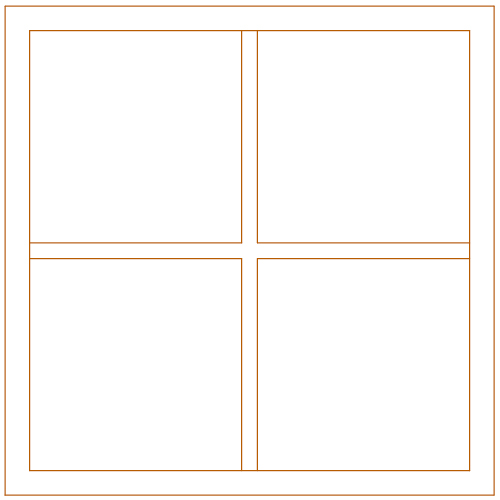 Raam 100 x 100 4-ruits verdeling