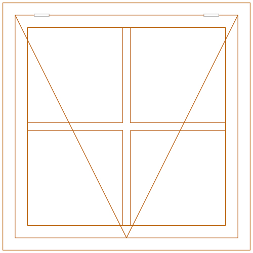 Raam 100 x 100 4-ruits verdeling met uitzetter